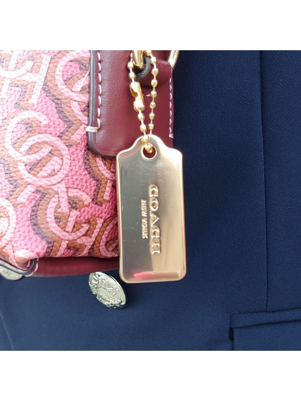 COACH NWT Madi Crossbody with Monogram Print Red and Brown Leather - Picture 8 of 12
